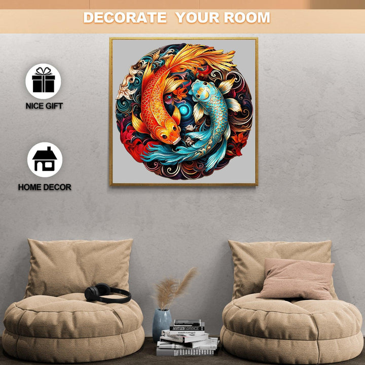 Yin Yang Fish 1 Wooden Jigsaw Puzzle-Woodbests