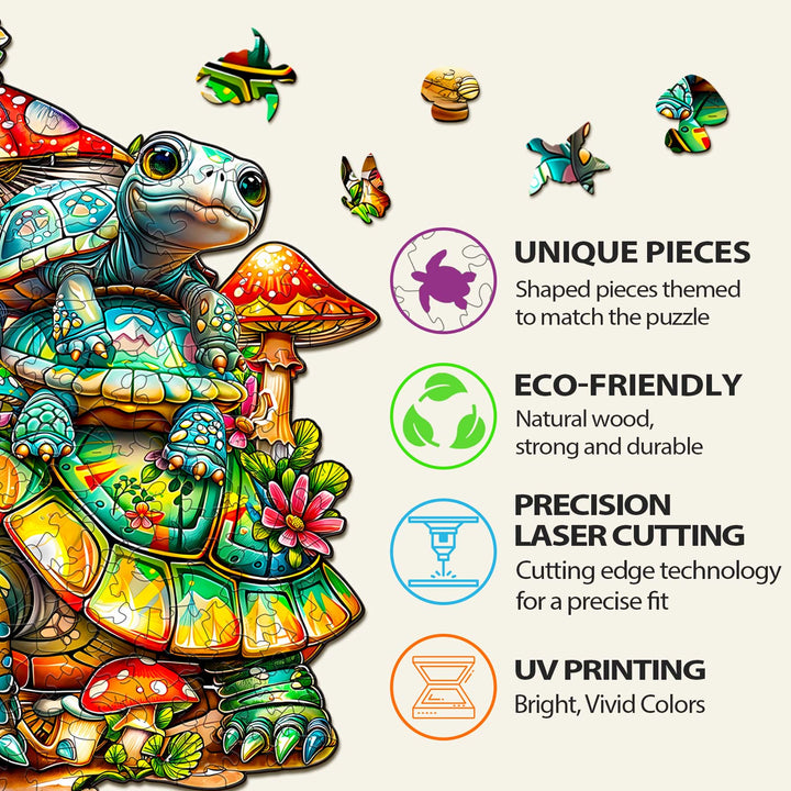 Turtle family Wooden Jigsaw Puzzle - By Woodbests