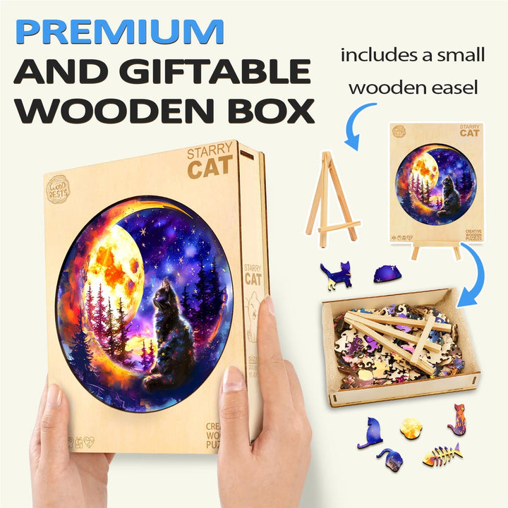 Sternen-Katze Holzpuzzle