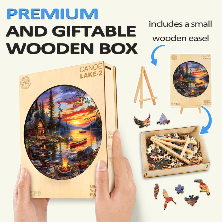 Canoe Lake-2 Wooden Jigsaw Puzzle - By Woodbests