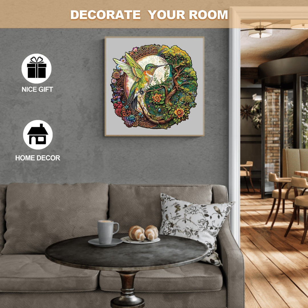 Yin Yang Hummingbird-1 Wooden Jigsaw Puzzle-Woodbests