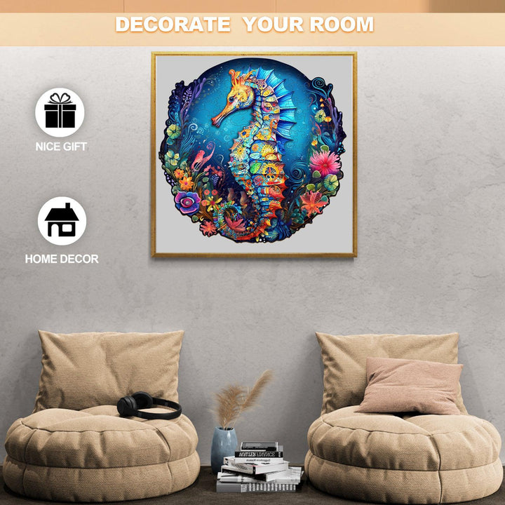 Seahorse 2 Wooden Jigsaw Puzzle-Woodbests