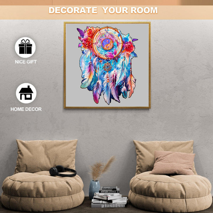 Yin Yang Dream Catcher Wooden Jigsaw Puzzle-Woodbests