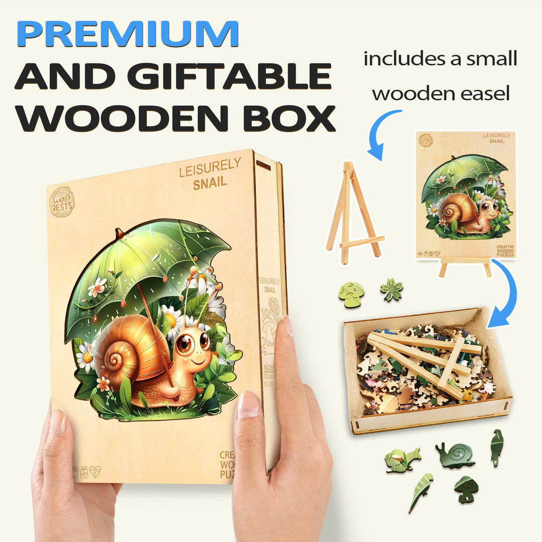 Gemütliche Schnecke Holzpuzzle
