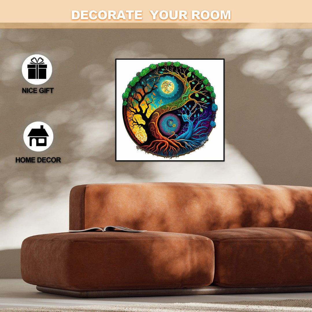 Yin Yang & Tree of Life - 3 Wooden Jigsaw Puzzle-Woodbests