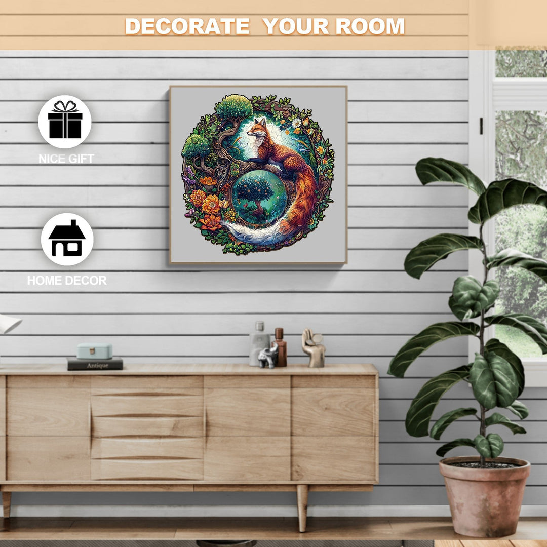 Yin Yang Fox-1 Wooden Jigsaw Puzzle-Woodbests