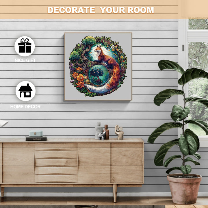 Yin Yang Fox-1 Wooden Jigsaw Puzzle-Woodbests