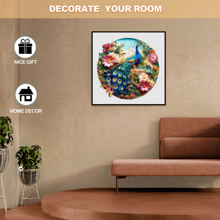 3D Colorful Peacock Wooden Jigsaw Puzzle - By Woodbests
