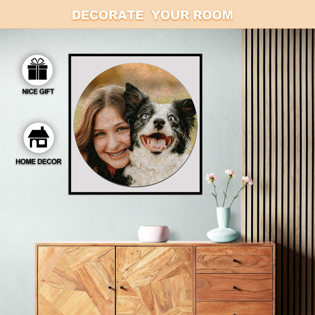 Personalized Pet Dog Lover Sweet Time Wooden Puzzle - Woodbests