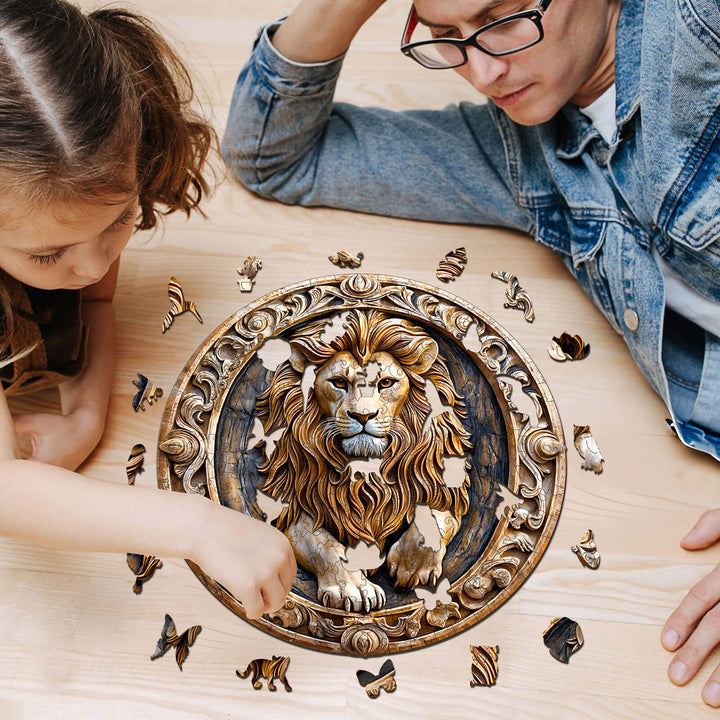 3D-Löwenskulptur Holzpuzzle