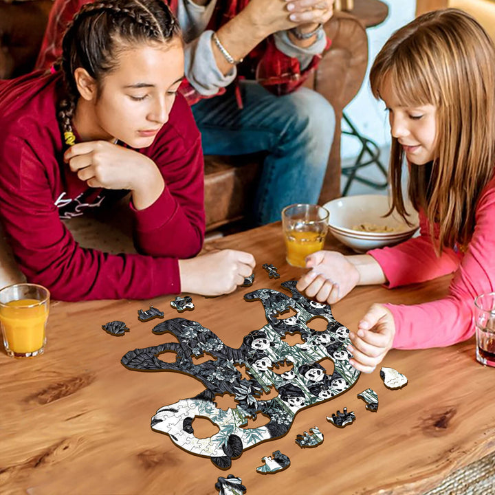 Panda-Paradies Holzpuzzle
