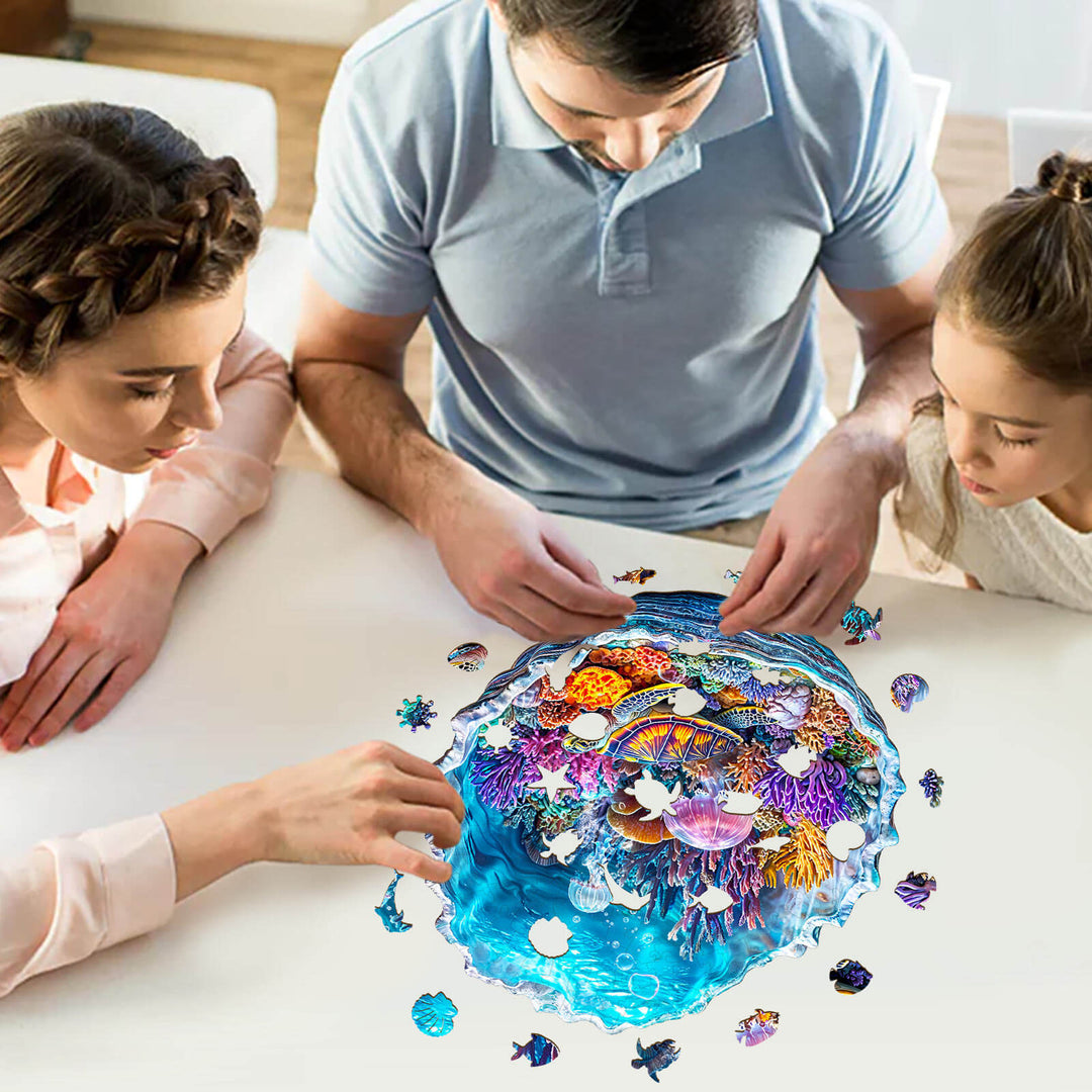 3D Ocean's Embrace Wooden Jigsaw Puzzle - Woodbests
