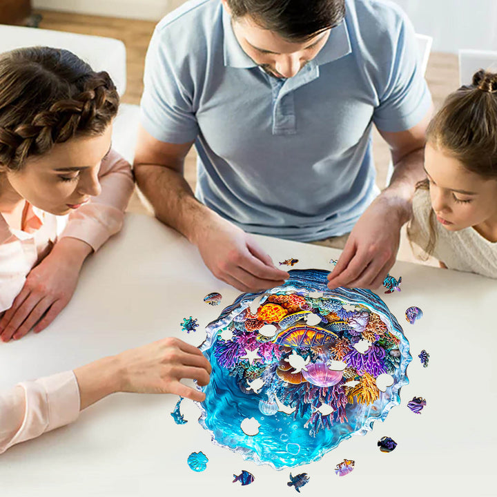 3D Ocean's Embrace Wooden Jigsaw Puzzle - Woodbests