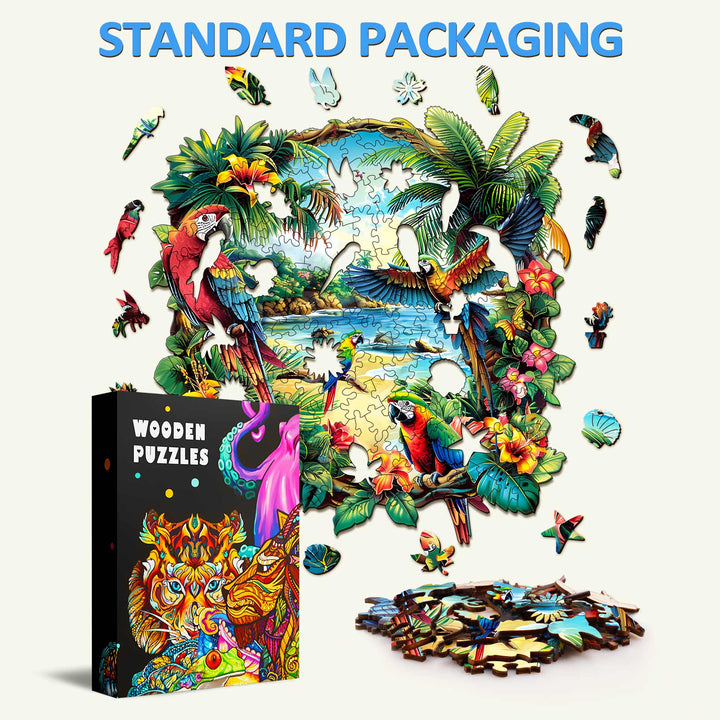 Tropenpapagei Holzpuzzle