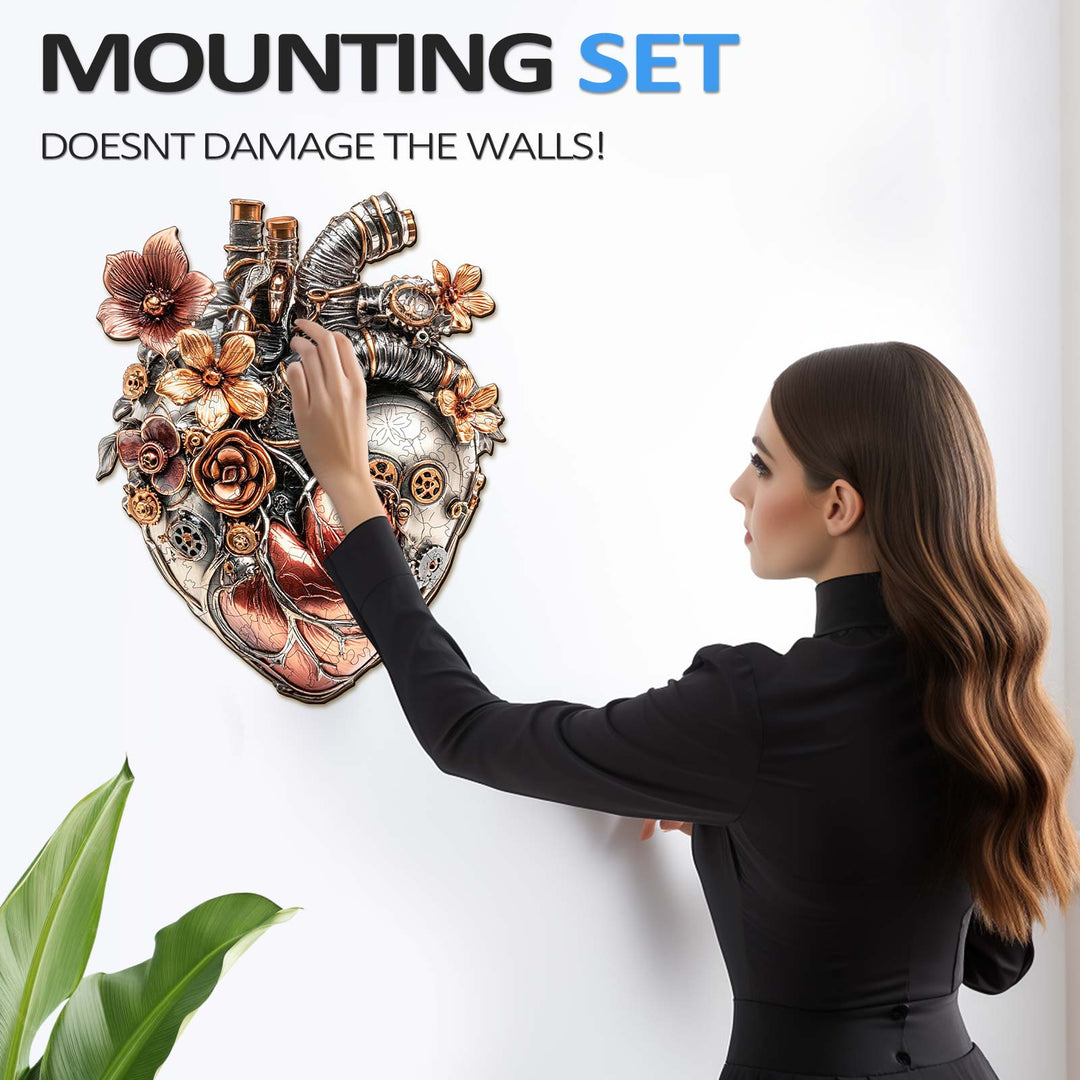 Mechanisches Herz Holzpuzzle