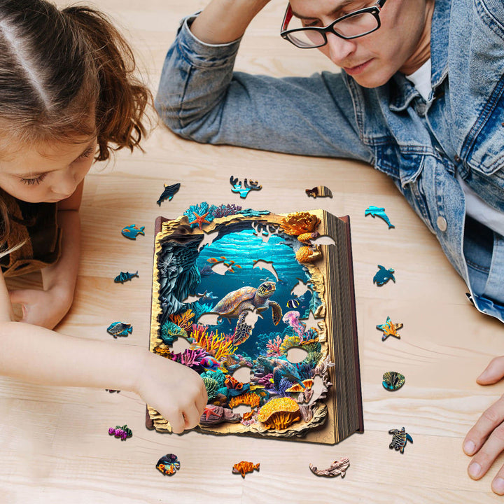 3D Abyss Blue Holzpuzzle