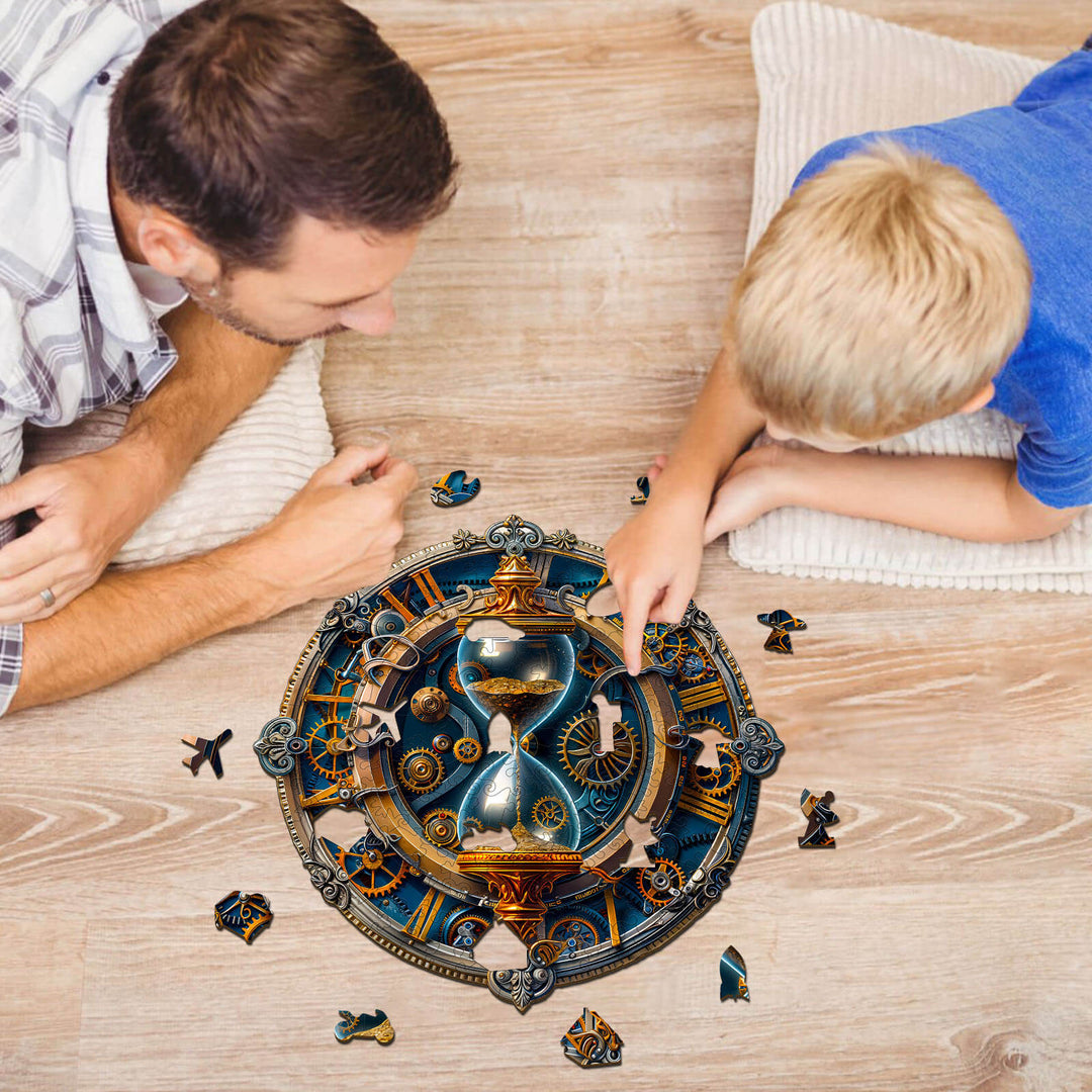 Mechanische Sanduhr Holzpuzzle