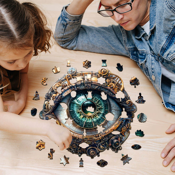 3D Roboter-Augen Holzpuzzle