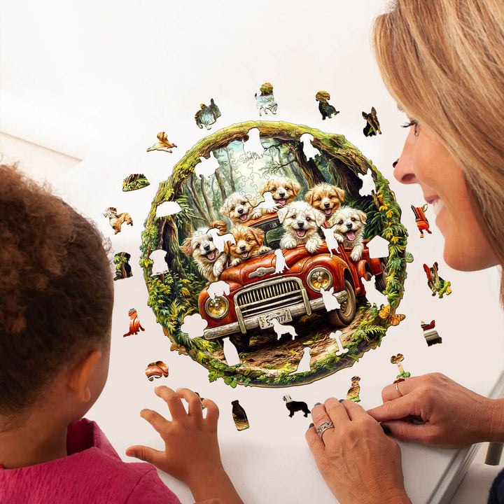 Flitzer-Laster Holzpuzzle