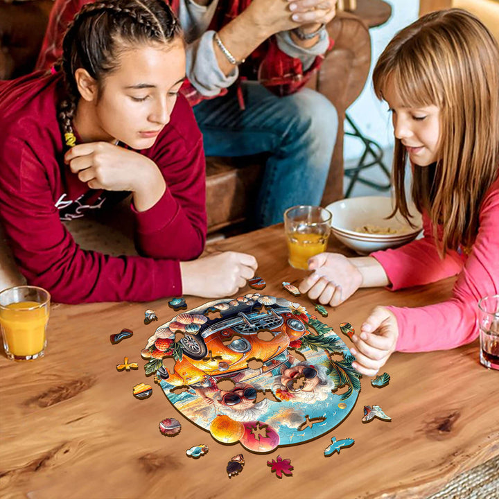Glückliche Oma Holzpuzzle