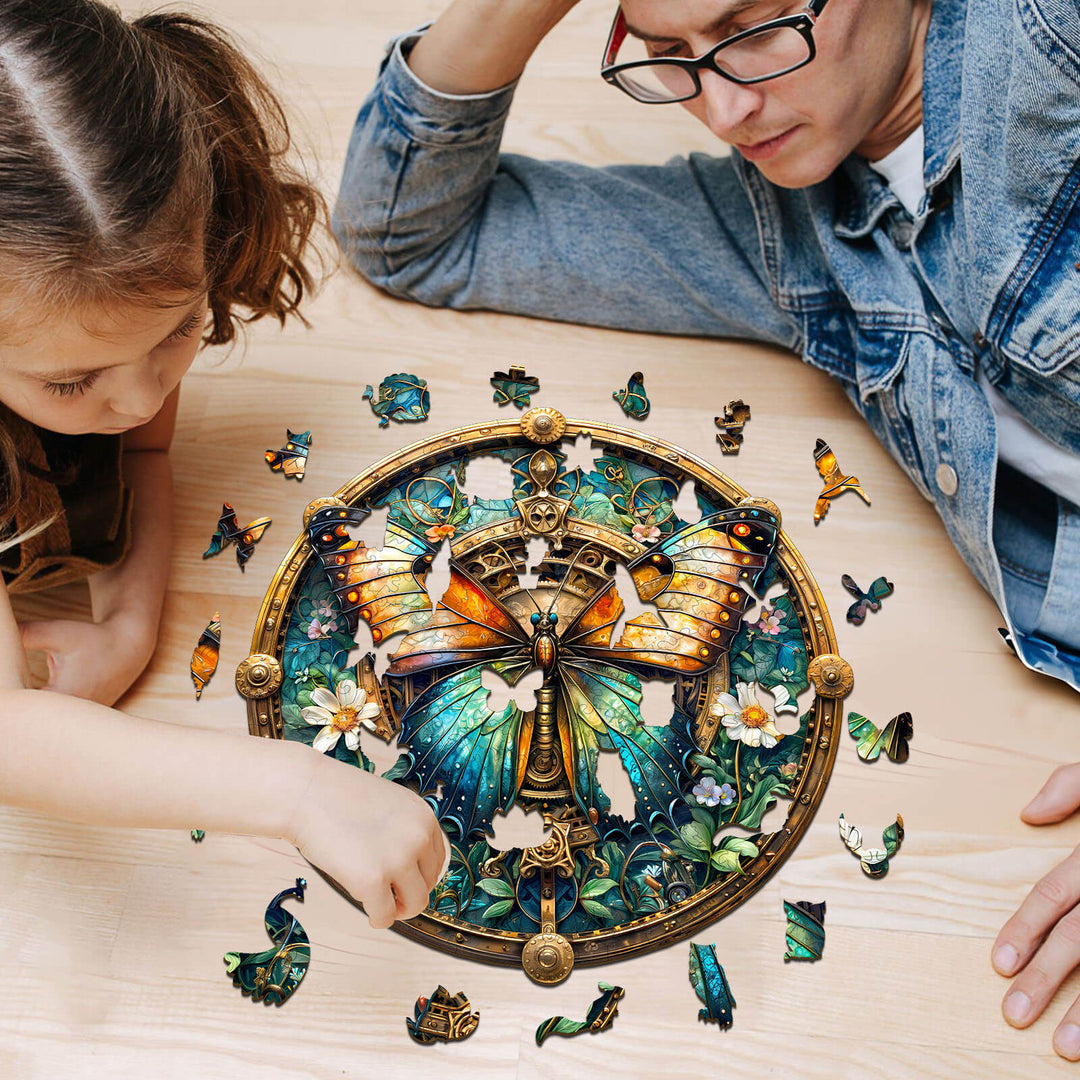 Retro-Schmetterling Holzpuzzle