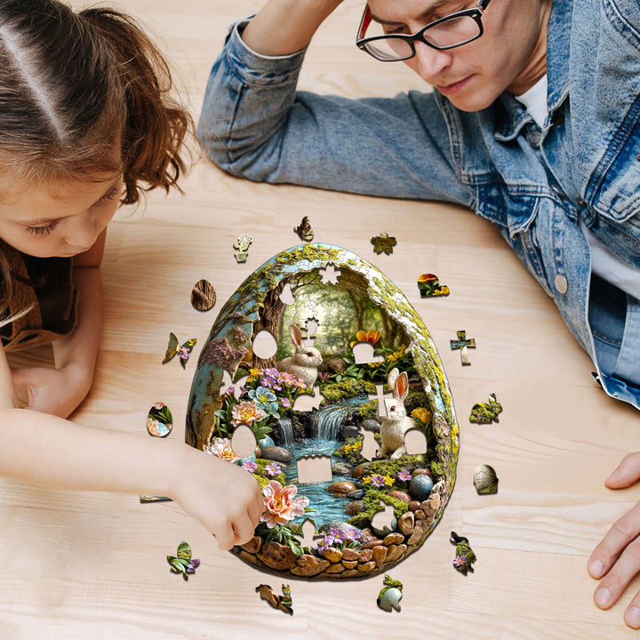 3D Oster-Wunderwelt 1 Holzpuzzle