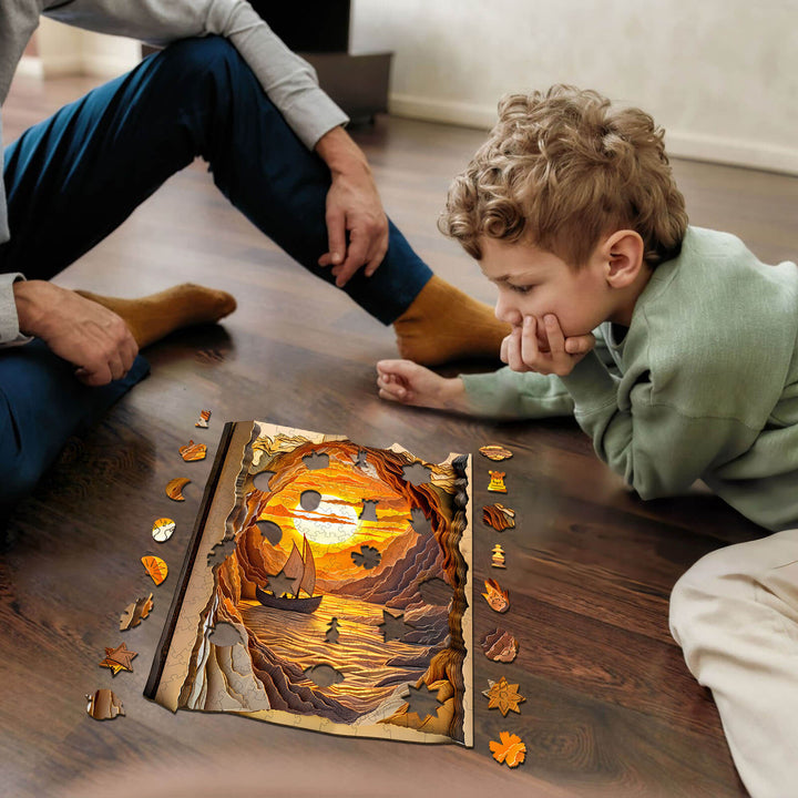 3D Abendsegeln Holzpuzzle