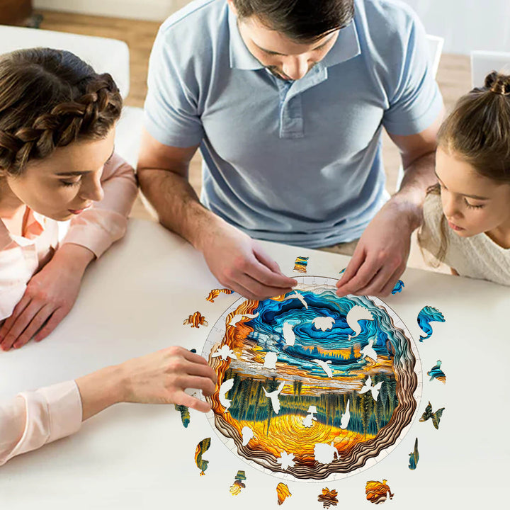 Vulkanherz Holzpuzzle