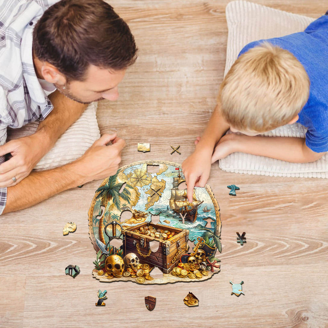 Goldene Reise Holzpuzzle