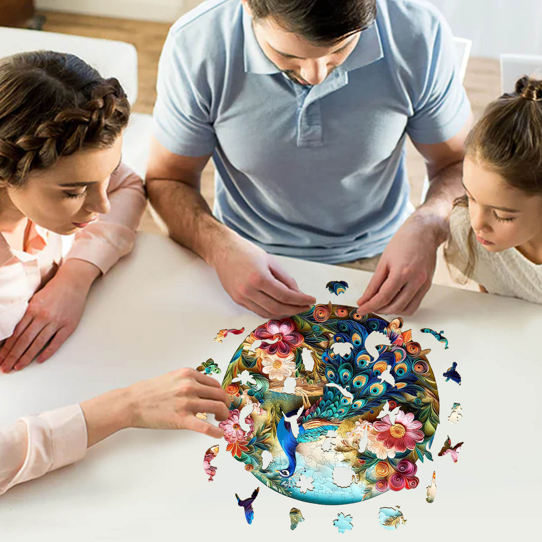 3D Colorful Peacock Wooden Jigsaw Puzzle - By Woodbests