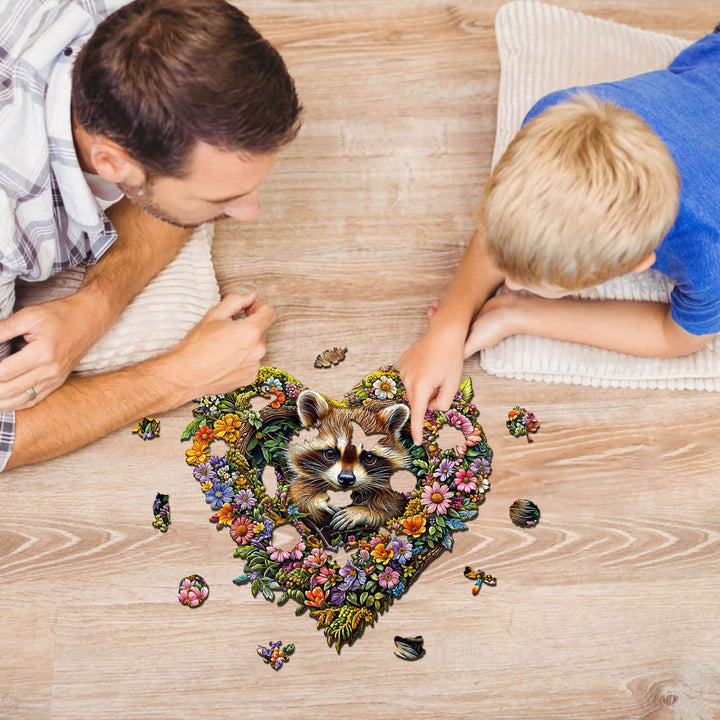 Waschbär-Wunderwelt Holzpuzzle