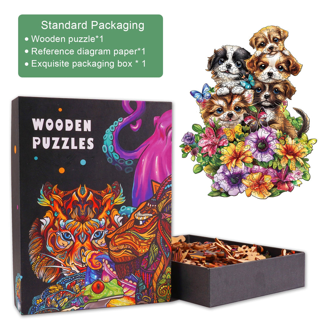 Niedliche Hunde Holzpuzzle