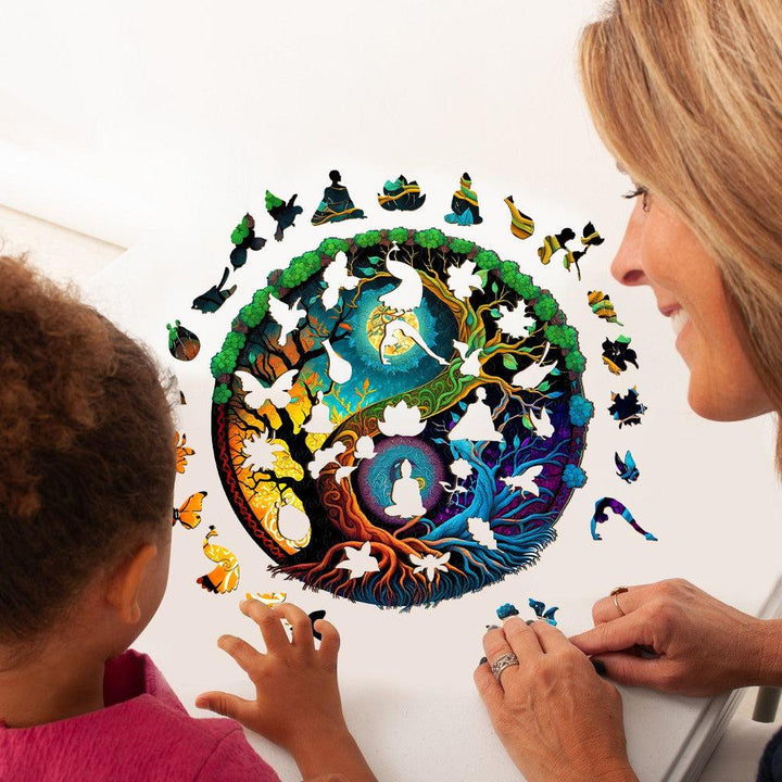 Yin Yang & Tree of Life - 3 Wooden Jigsaw Puzzle-Woodbests