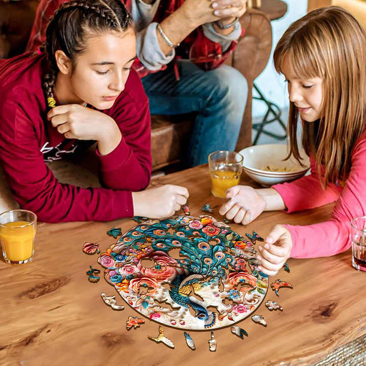 Jewel Peacock Wooden Jigsaw Puzzle - Woodbests
