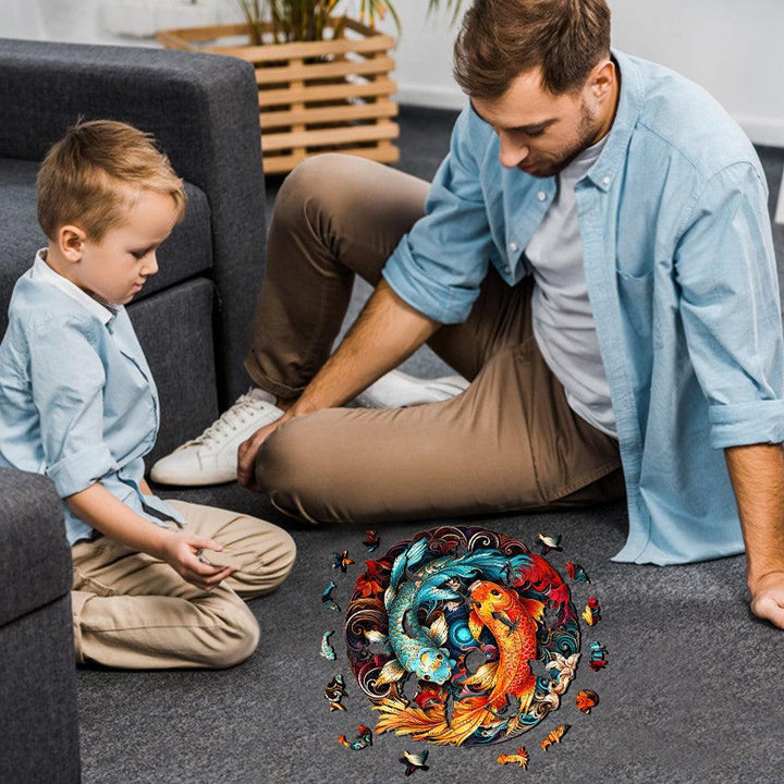 Yin Yang Fish 1 Wooden Jigsaw Puzzle-Woodbests