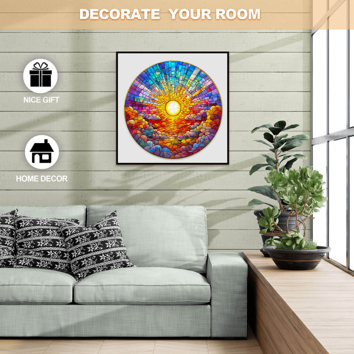 Colorful stained glass rainbow art in a modern living room, perfect for home decor and thoughtful gifts.