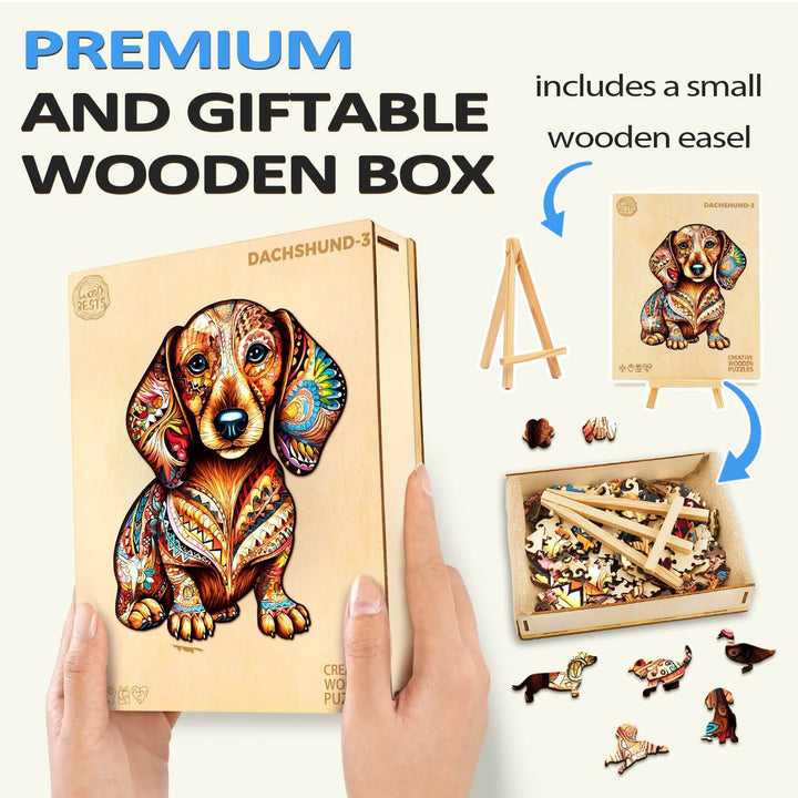 Wursthund 3 Holzpuzzle