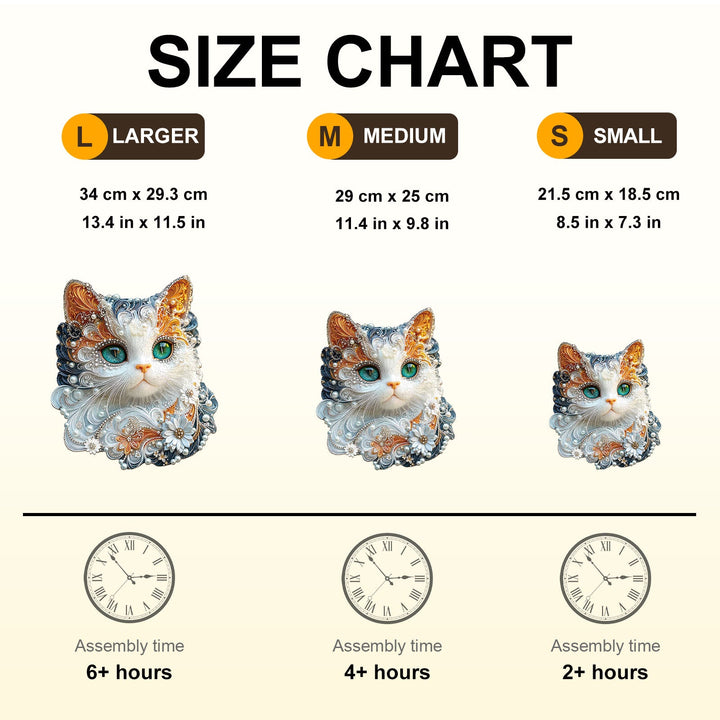 Schmuck-Katzen Holzpuzzle