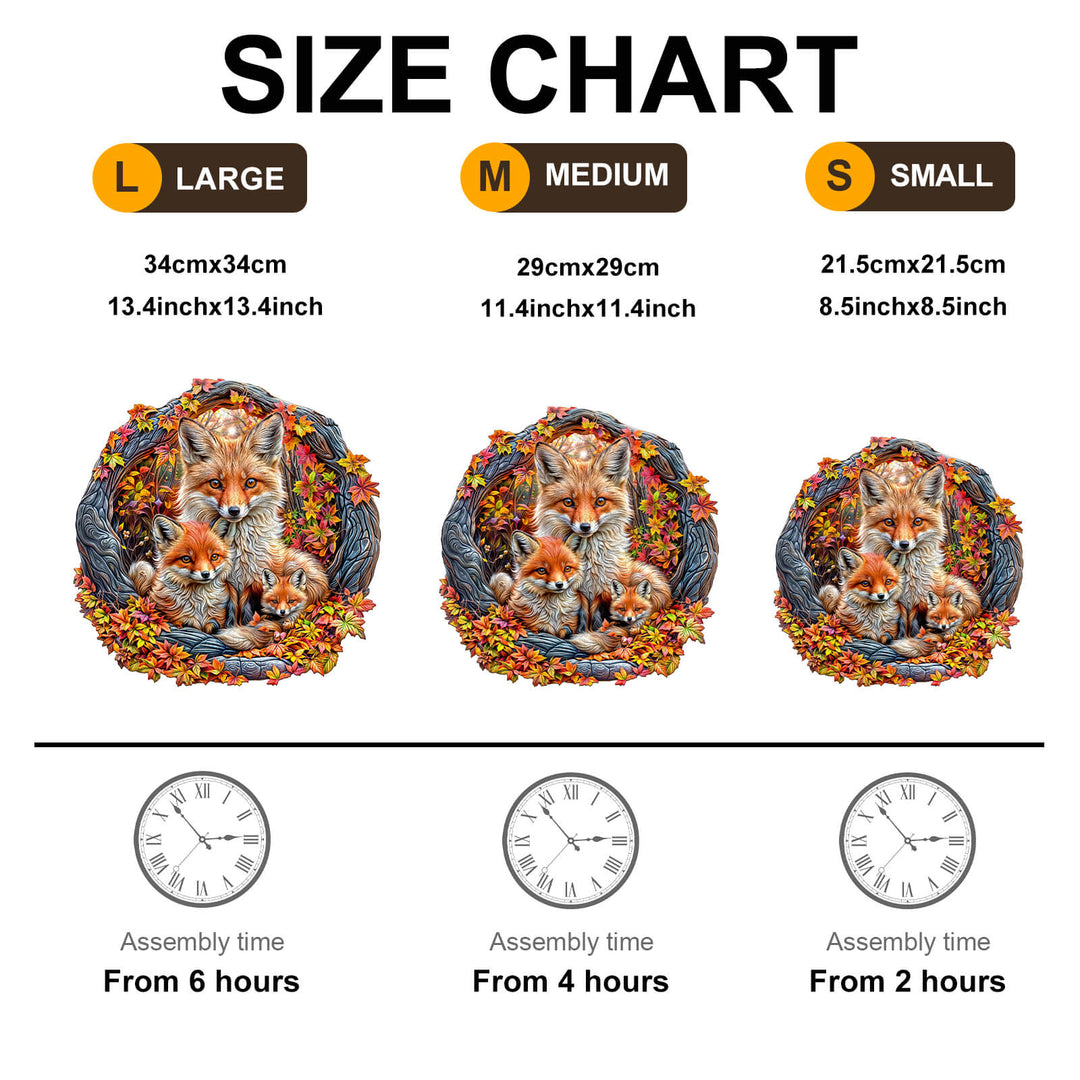 Eltern-Kind-Fuchs Holzpuzzle