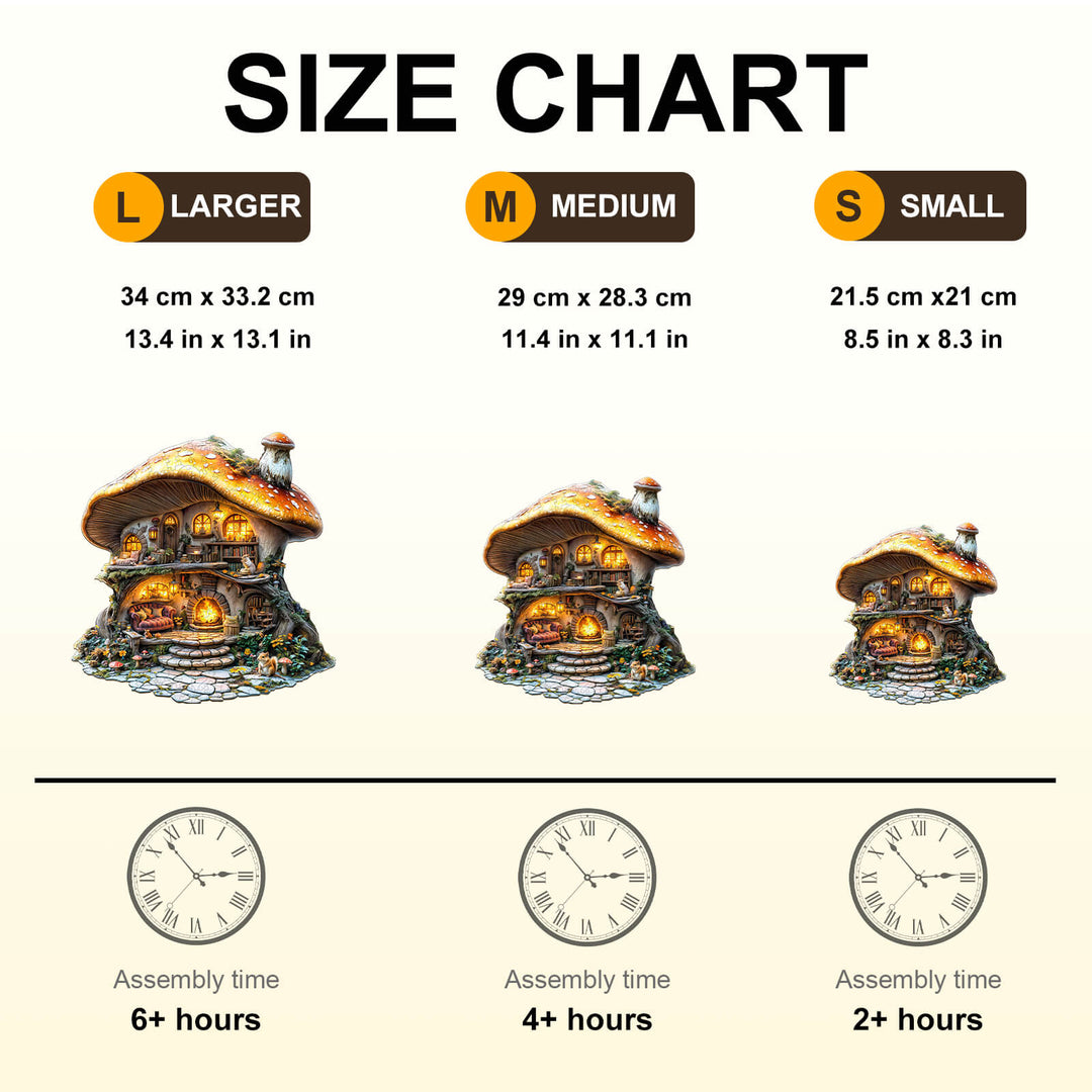 mushroom house Wooden Jigsaw Puzzle