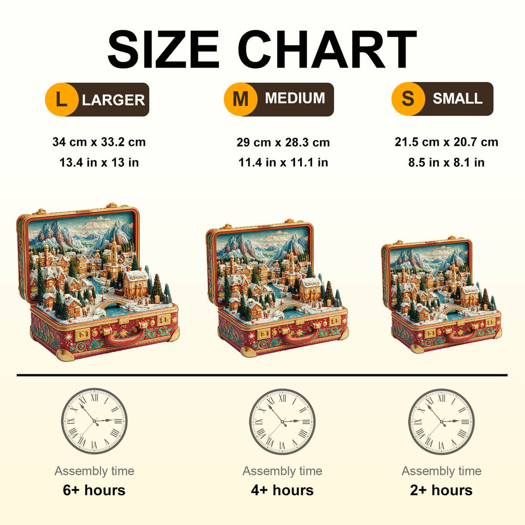 Koffer-Landschaft – Weihnachts Holzpuzzle