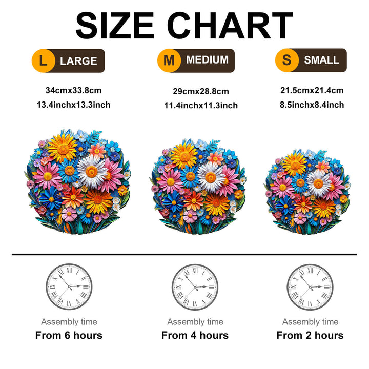 Scherenschnitt-Blumen Holzpuzzle