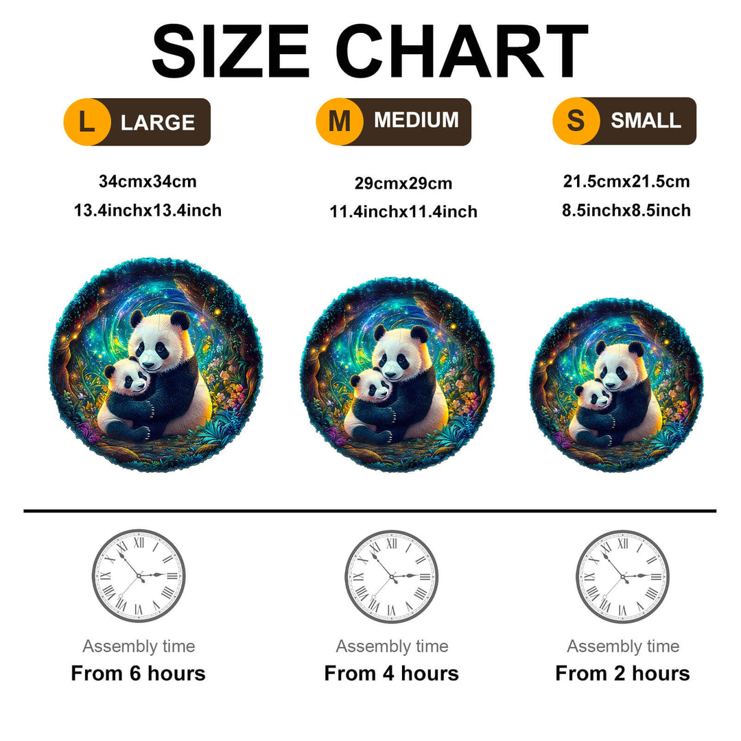 3D Pandafamilie Holzpuzzle