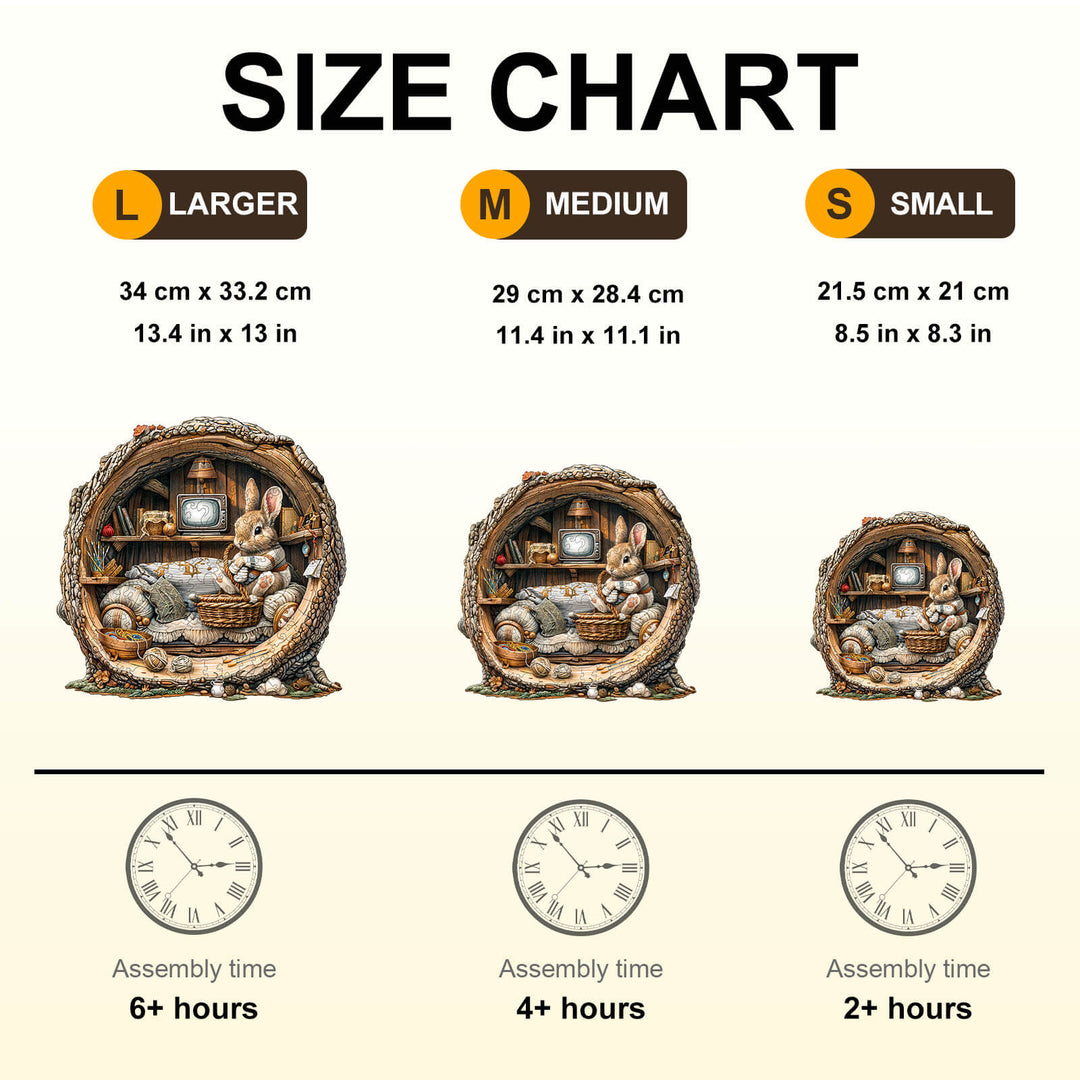 Tree Hole Rabbit Wooden Jigsaw Puzzle