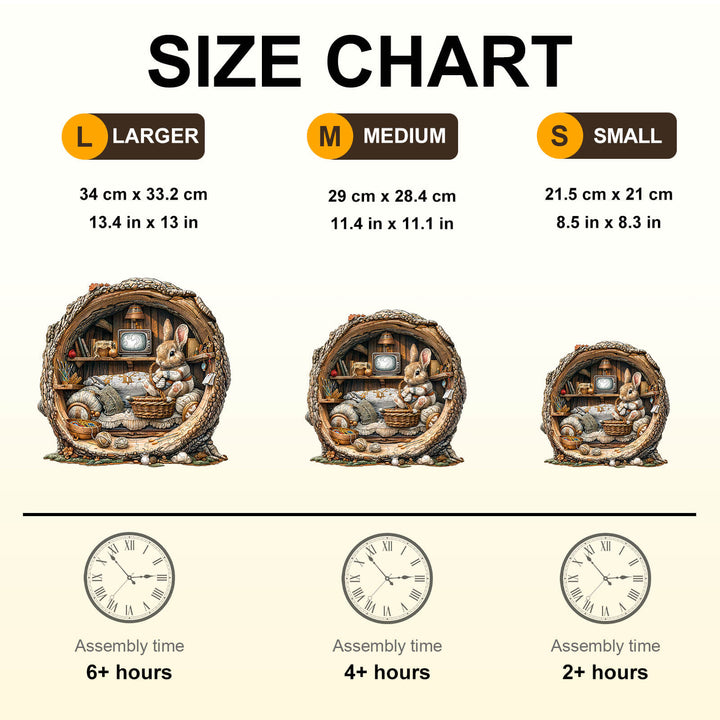 Tree Hole Rabbit Wooden Jigsaw Puzzle