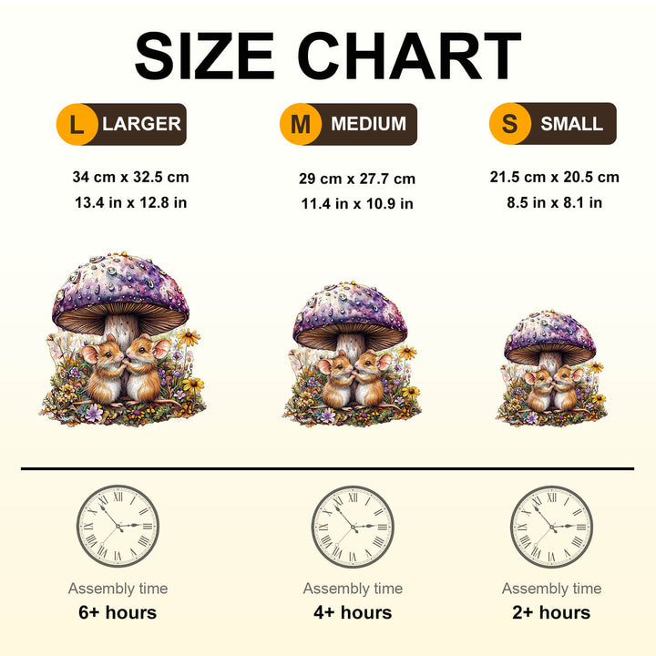 Mäuse und Pilze Holzpuzzle