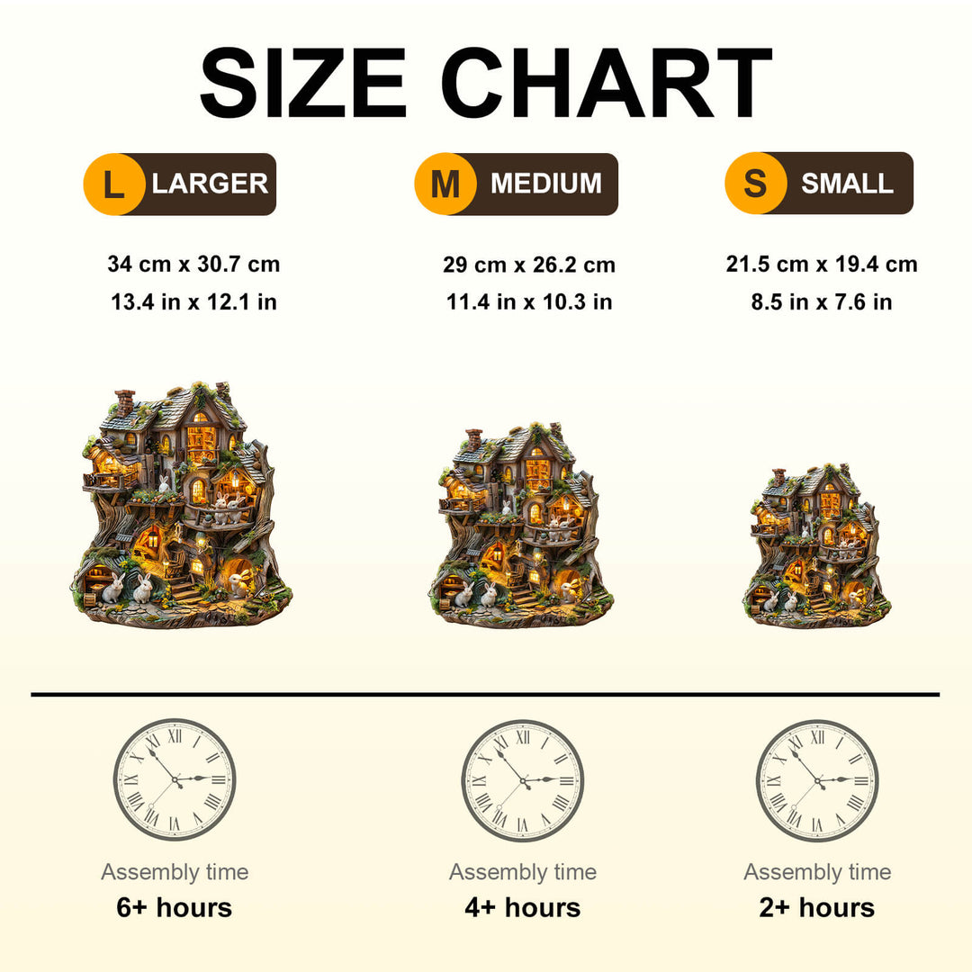 Rabbit's Tree House  Wooden Jigsaw Puzzle