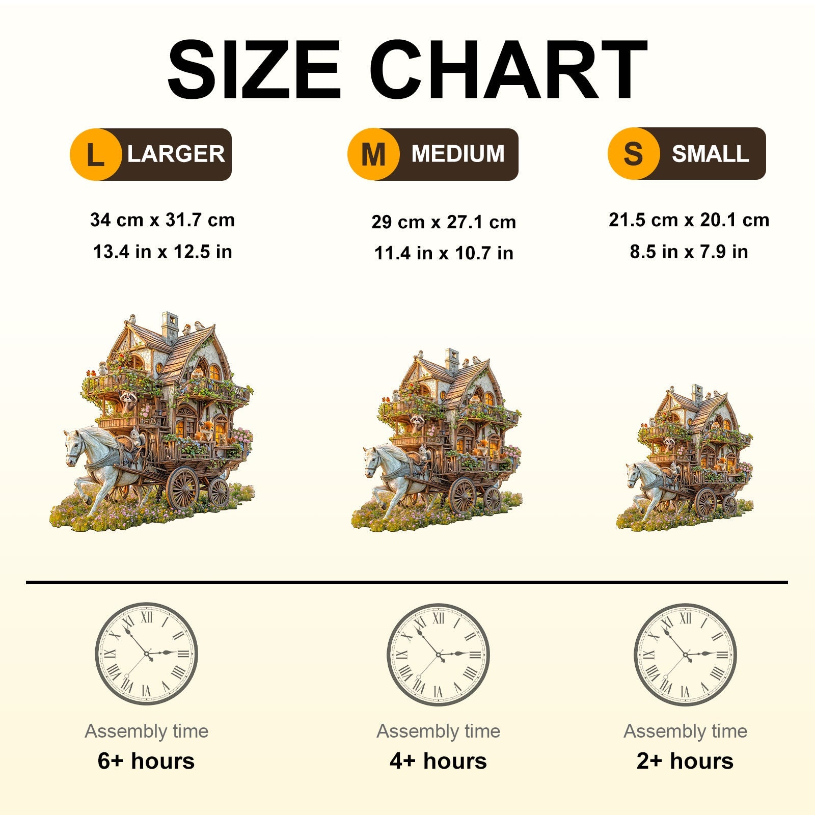 Tier-Kutsche Holzpuzzle