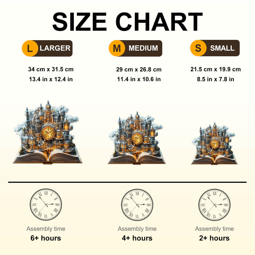 Uhrwerk-Stadt Holzpuzzle