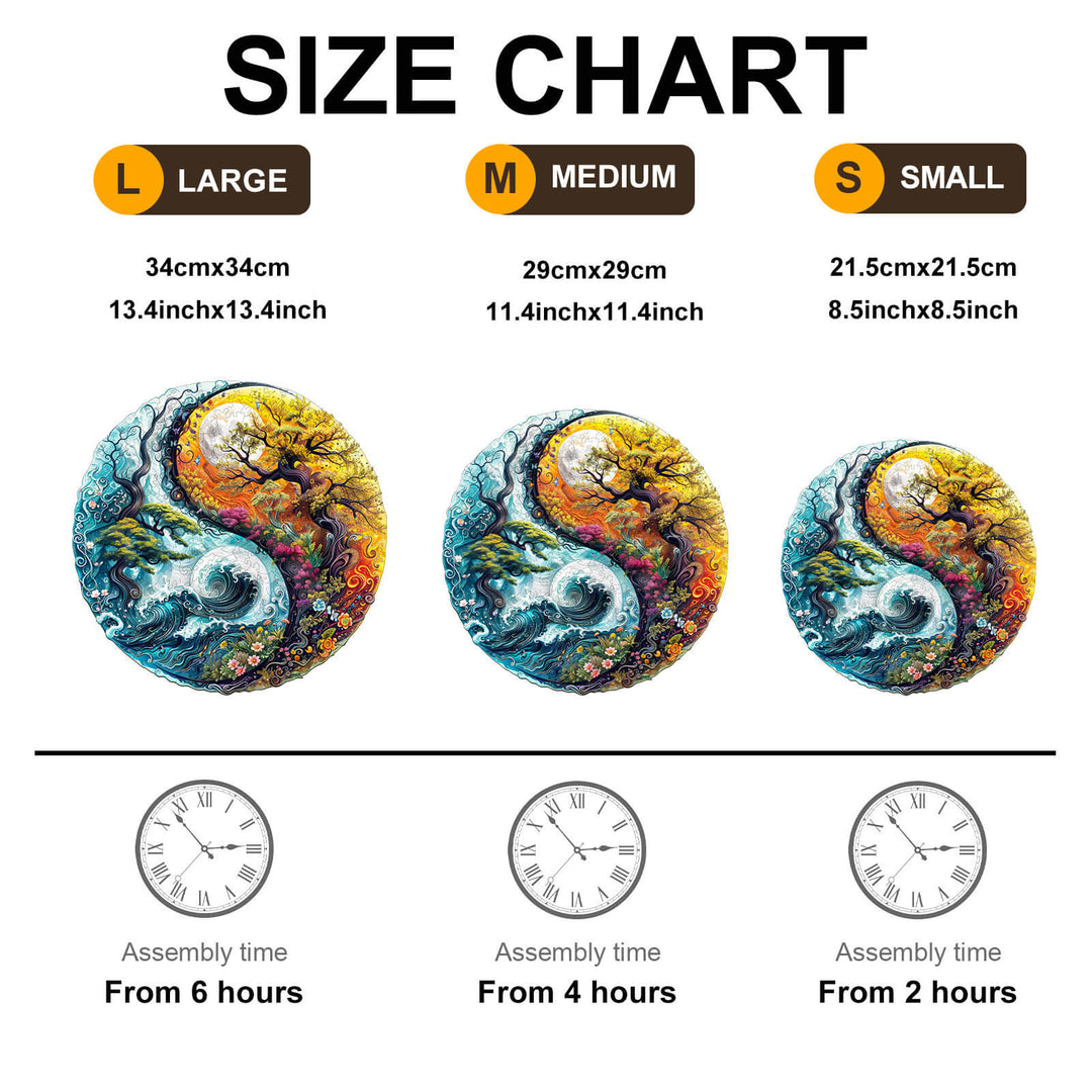 Yin-Yang Landschaft 2 Holzpuzzle